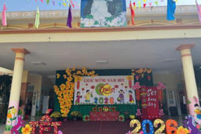 Công tác chuẩn bị chào đón năm mới Bính Ngọ tại trường Mầm non Trần Hưng Đạo